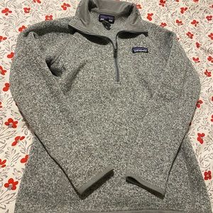 Patagonia 1/4 zip in birch grey.